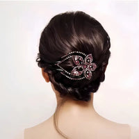 Elegant Rhinestone Flower Hair Clip for Women