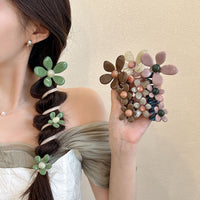 Pearl Flower Hair Scrunchies