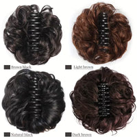 Synthetic Hair Bun Claw Clip