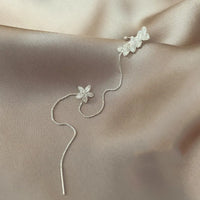 Crystal Bloom Tassel Earrings