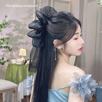 Sweet Style Mesh Bow Ponytail Clip