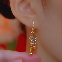 Royal Leaf Crystal Earrings