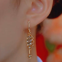 Royal Leaf Crystal Earrings