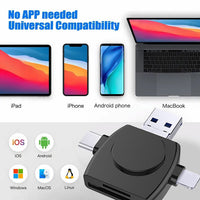 4 in 1 Card Reader Type C Micro USB iPhone Adapter