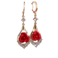 Golden Bloom Rose Earrings