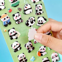 Cute Panda 3D Sticker Sheet