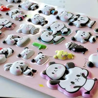 Cute Panda 3D Sticker Sheet