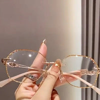 Rose Diamond Rimless Readers Glasses