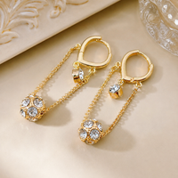 Crystal Dangling Bloom Earrings
