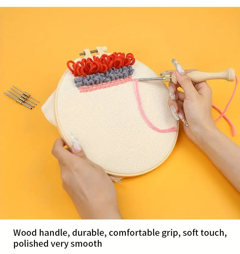 Wooden Handle Embroidery Pen Punch Needle