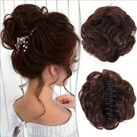 Synthetic Hair Bun Claw Clip