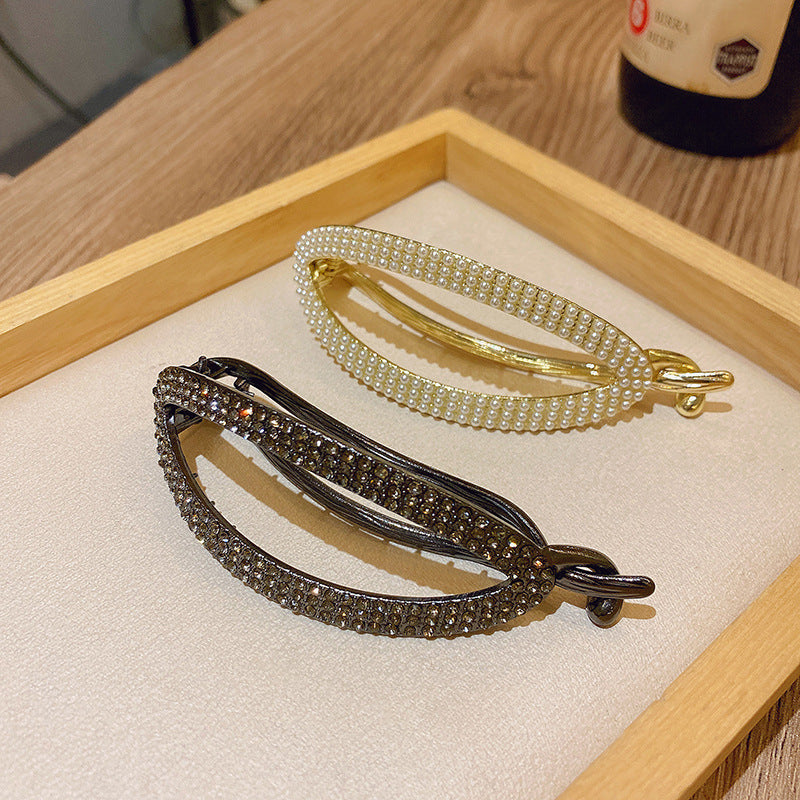 Fashion Oval Rhinestone Hair Clip