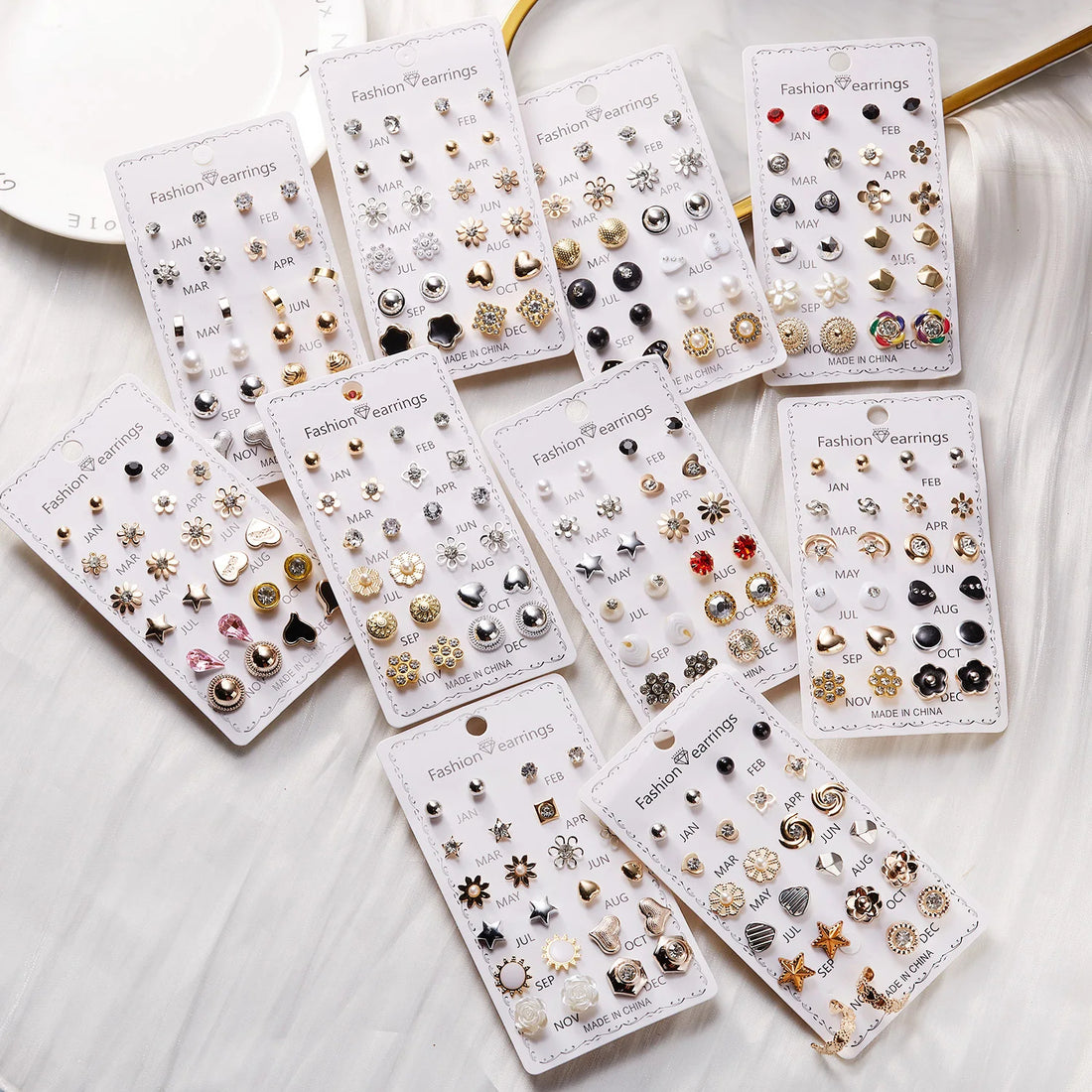 Little Love Stud Earrings – 12 Pairs
