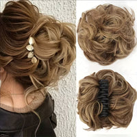 Synthetic Hair Bun Claw Clip