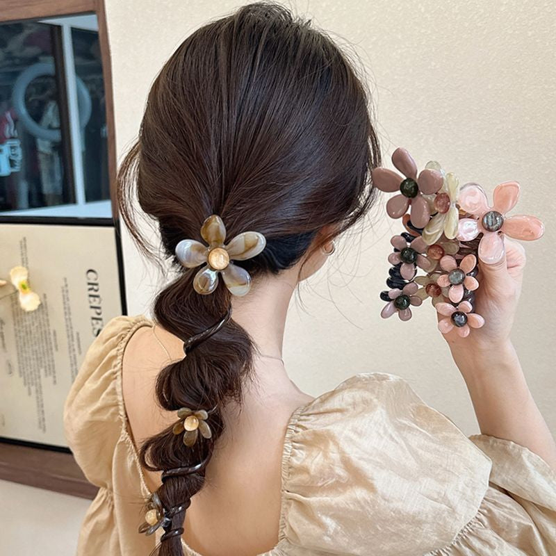 Pearl Flower Hair Scrunchies
