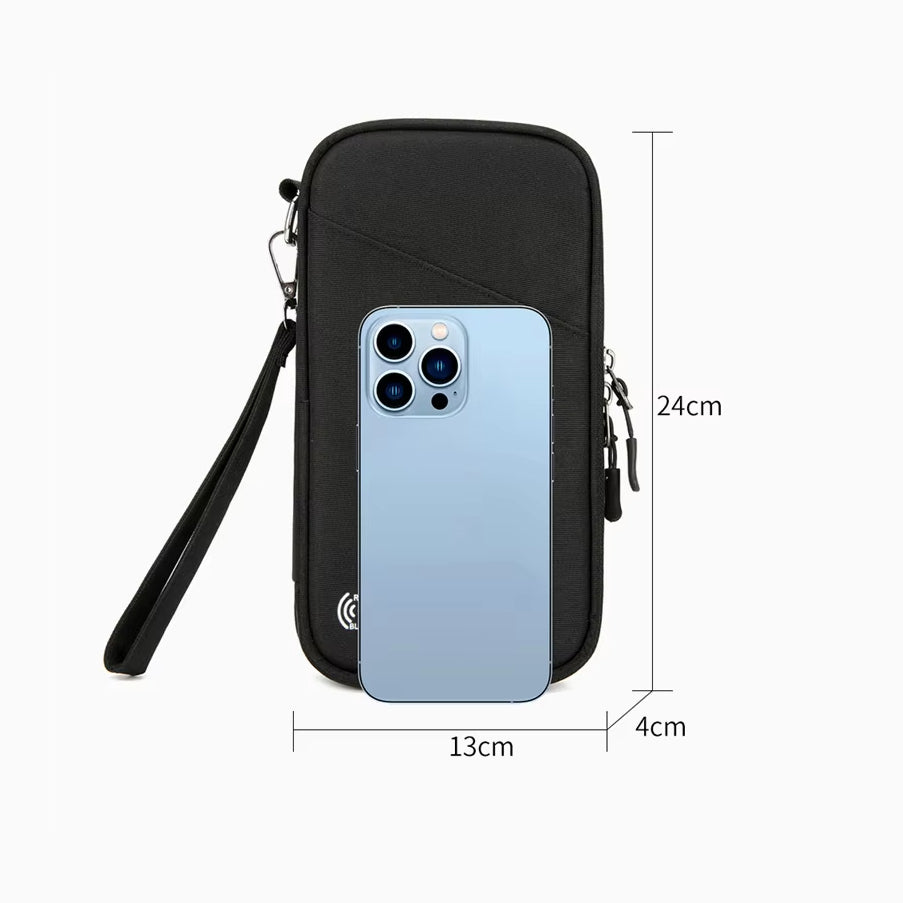 Unisex Multi-Functional family Passport Holder, with Adjustable Shoulder Strap