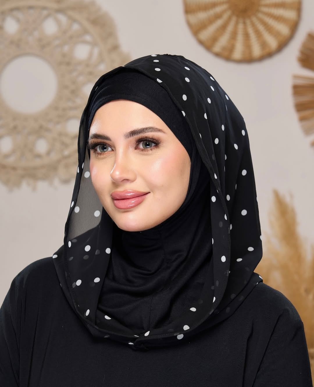 2-in-1 Instant Hijab with Printed Scarf