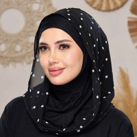 2-in-1 Instant Hijab with Printed Scarf