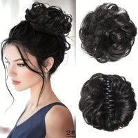 Synthetic Hair Bun Claw Clip