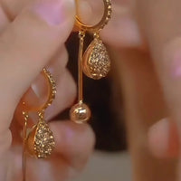plated zircon Water Drop Earrings