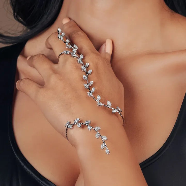 Sparkling Vine Bracelet Ring
