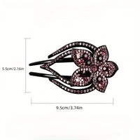 Elegant Rhinestone Flower Hair Clip for Women