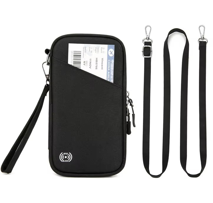 Unisex Multi-Functional family Passport Holder, with Adjustable Shoulder Strap