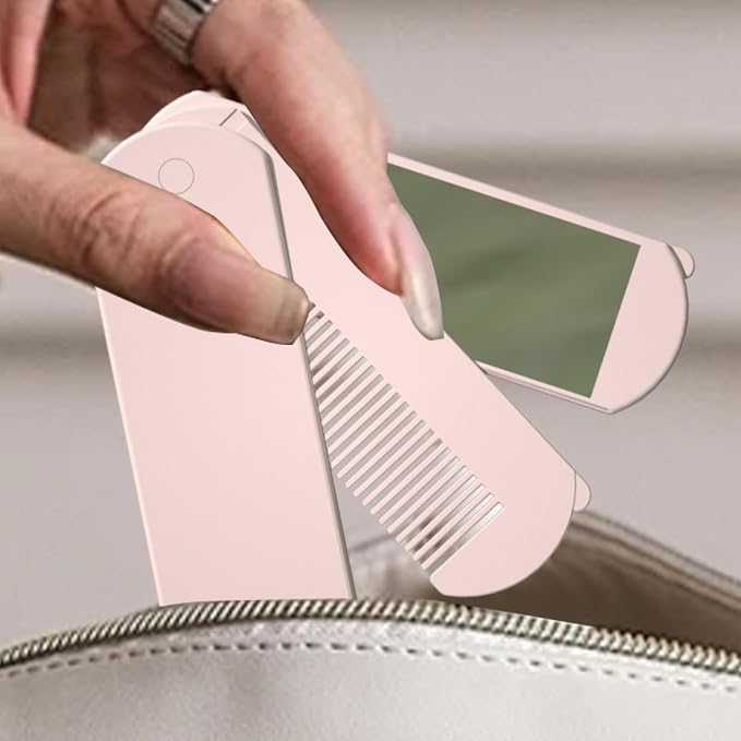 Mini Folding Mirror Comb Keychain