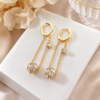 Crystal Dangling Bloom Earrings