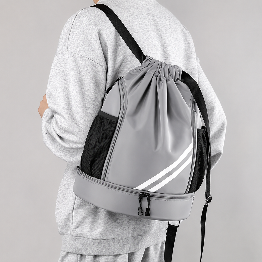 Stylish Zipper Drawstring Bag