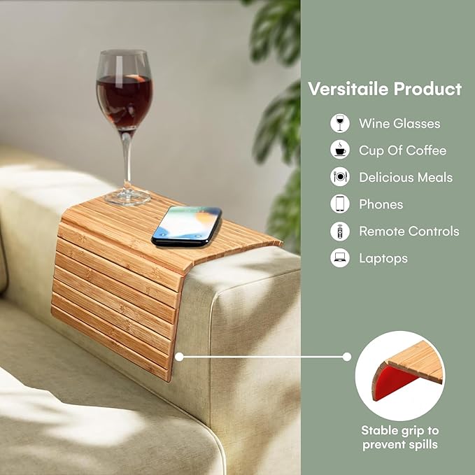 Non-Slip Couch Armrest Organizer & Multipurpose Table Mat