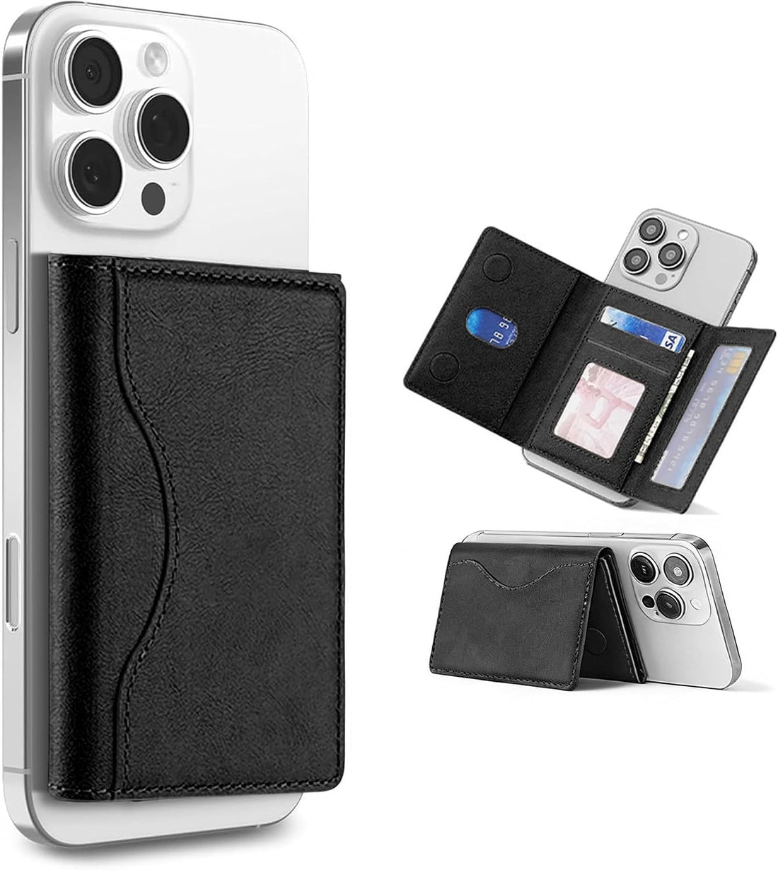 PU Leather Card Holder Wallet with Mobile Stand