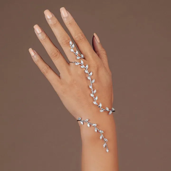 Sparkling Vine Bracelet Ring