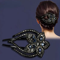 Elegant Rhinestone Flower Hair Clip for Women