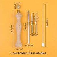 Wooden Handle Embroidery Pen Punch Needle