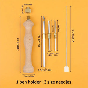 Wooden Handle Embroidery Pen Punch Needle