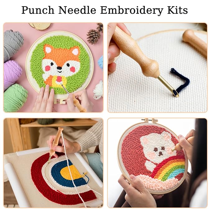 Wooden Handle Embroidery Pen Punch Needle