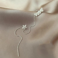 Crystal Bloom Tassel Earrings