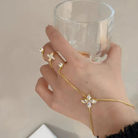 Golden Glow Butterfly Wrap Ring