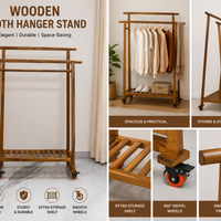 MultiCloth Double Hanging Wooden Stand