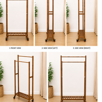 MultiCloth Double Hanging Wooden Stand