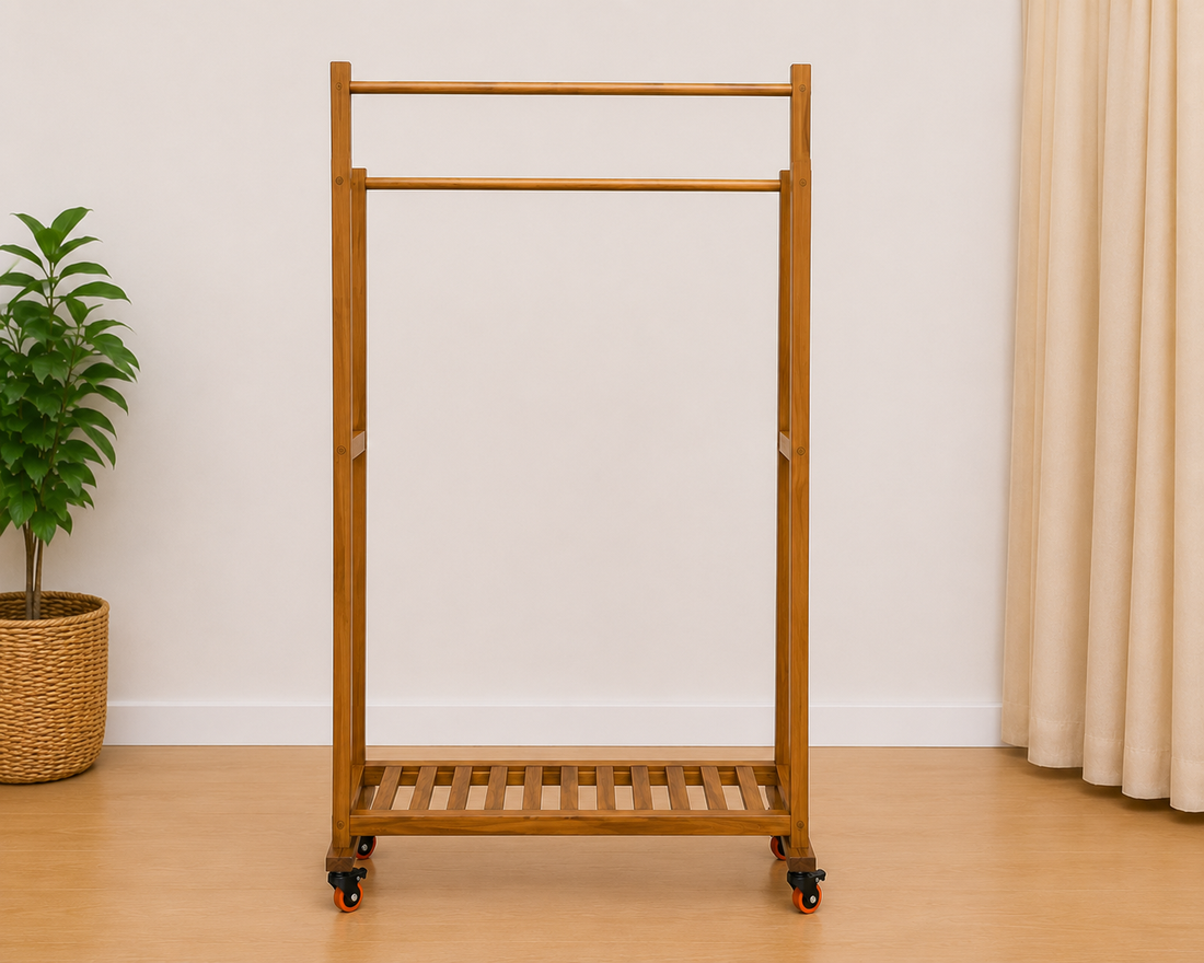 MultiCloth Double Hanging Wooden Stand