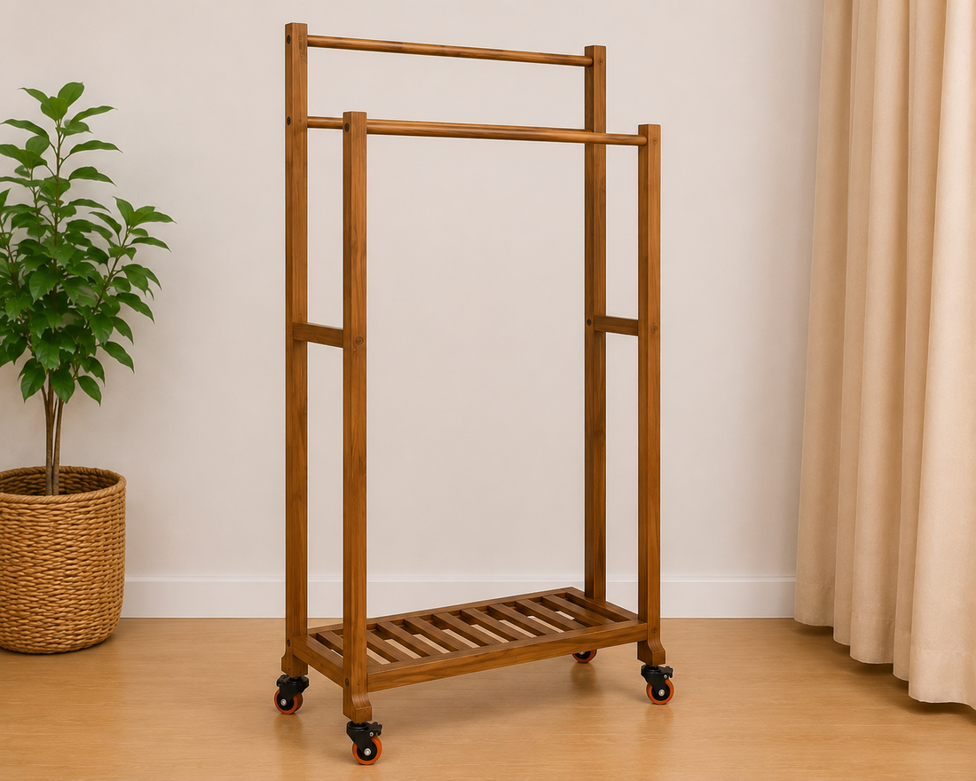 MultiCloth Double Hanging Wooden Stand