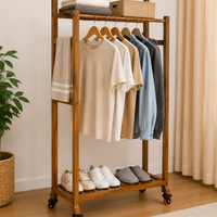 MultiCloth Double Hanging Wooden Stand