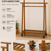 MultiCloth Double Hanging Wooden Stand