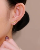 Crystal Leaf Ear Climber Earrings