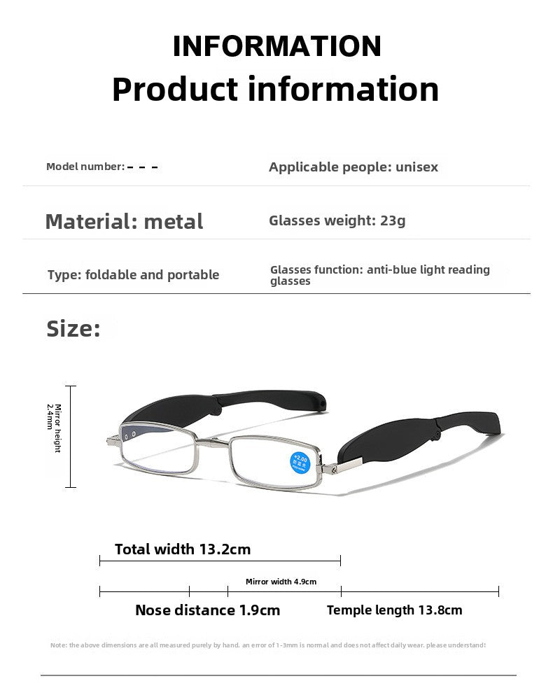 Anti-Blue Light Foldable Portable Reading Glasses
