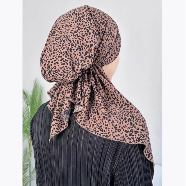 Elegant Black & White printed head scarf,