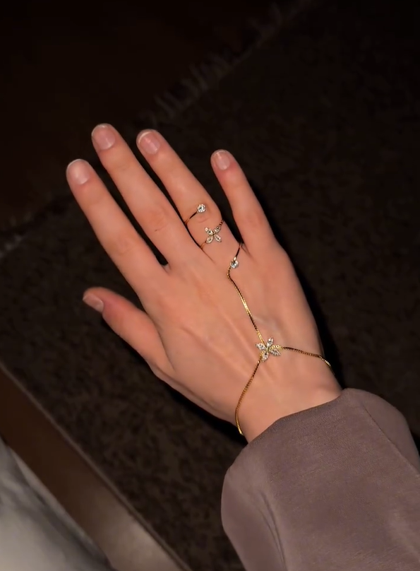 Golden Glow Butterfly Wrap Ring