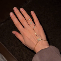 Golden Glow Butterfly Wrap Ring